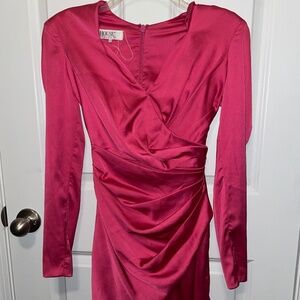 House of CB London Hot Pink Nelinha gathered tux wrap Dress Size XS